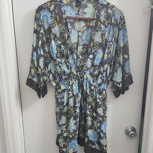 Moda International Black and Blue Floral Tunic